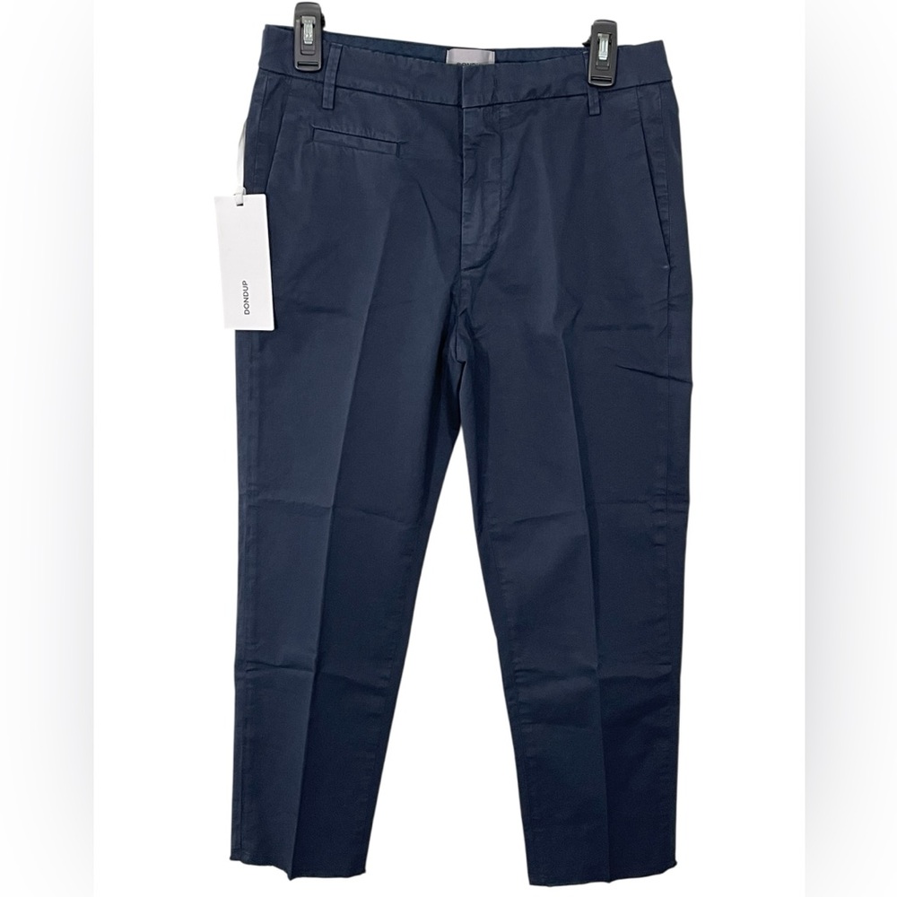 NWT Dondup Detox‎ Chinos Cropped Women’s Italian Sz 42 US Sz 6/8 Navy Blue